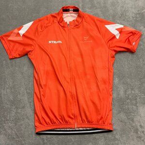 Cycling jersey men's XXL orange full zip short sleeve 3 Pocket Silicone